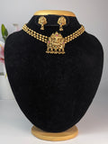 Antique Gold Finish Lakshmi Temple Choker Set.