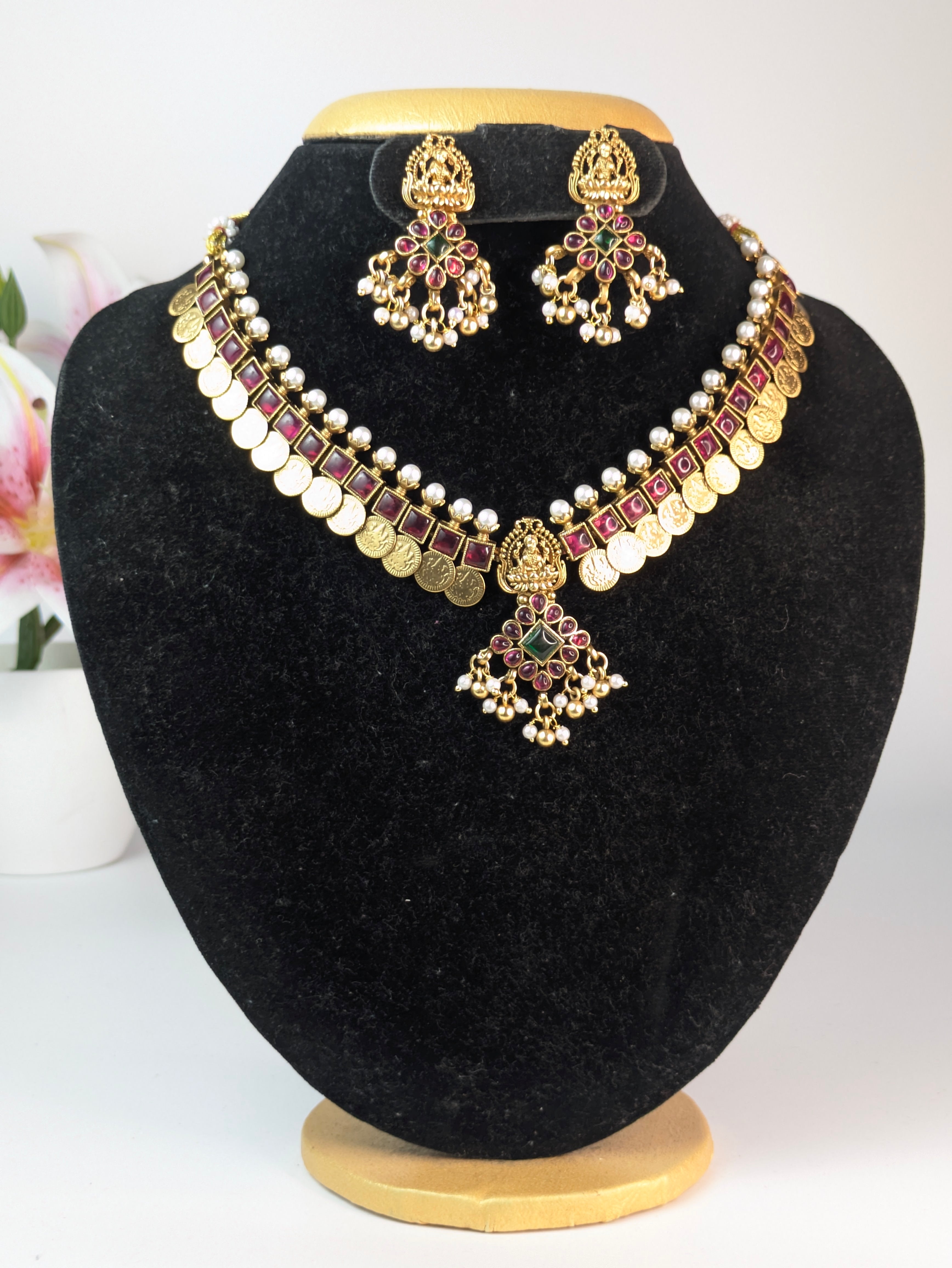 Chettinad Kemp Coin Necklace