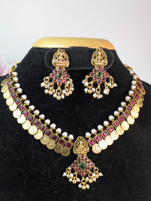 Chettinad Kemp Coin Necklace