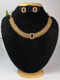 Gold Traditional Ball Chain Necklace Set-Green