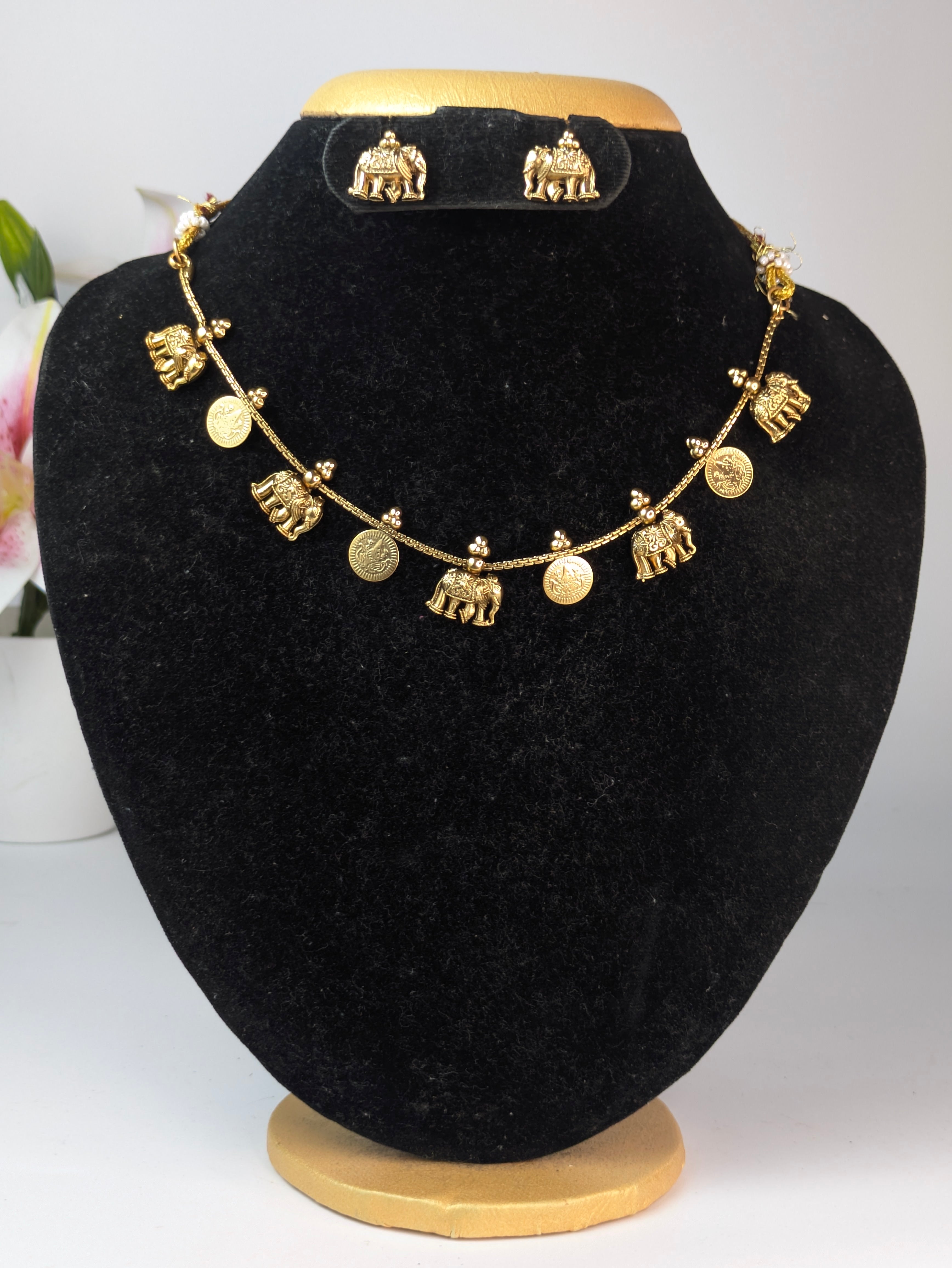 Elephant Coin Design Choker