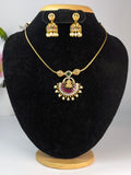 Semi-Circular Lakshmi Pendant Necklace