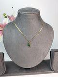 Emerald stone Anti Tarnish Chain