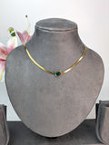Emerald stone Anti Tarnish Chain