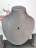 Emerald stone Anti Tarnish Chain