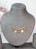 Kasu Coin with Floral Design Invisible Chain