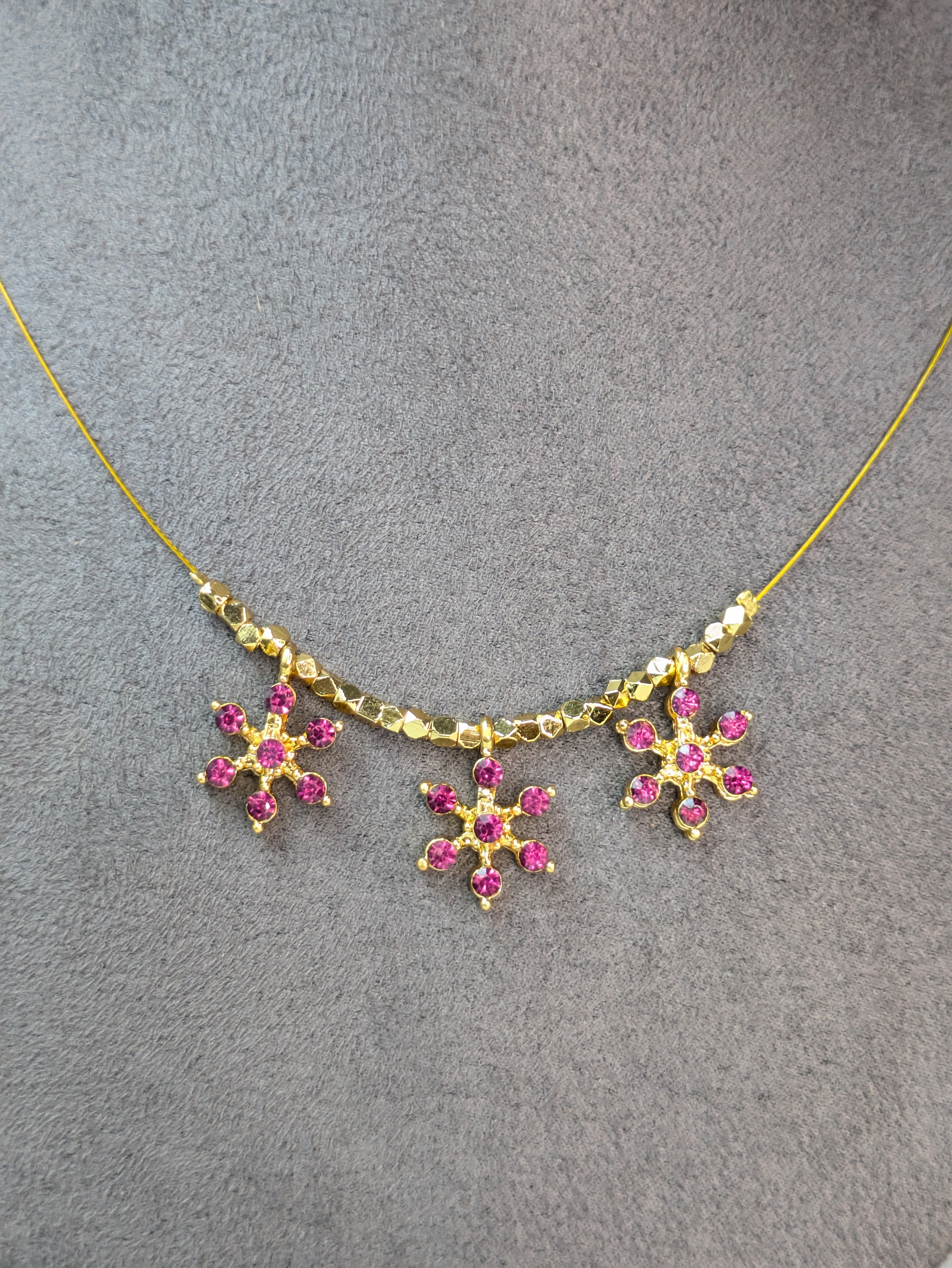 Pink Floral Invisible Chain