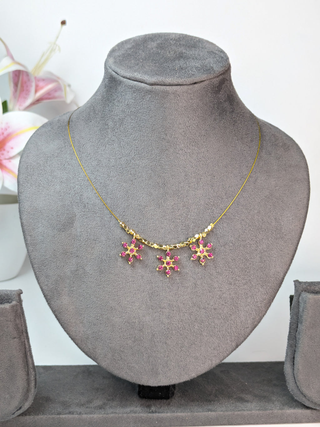 Pink Floral Invisible Chain