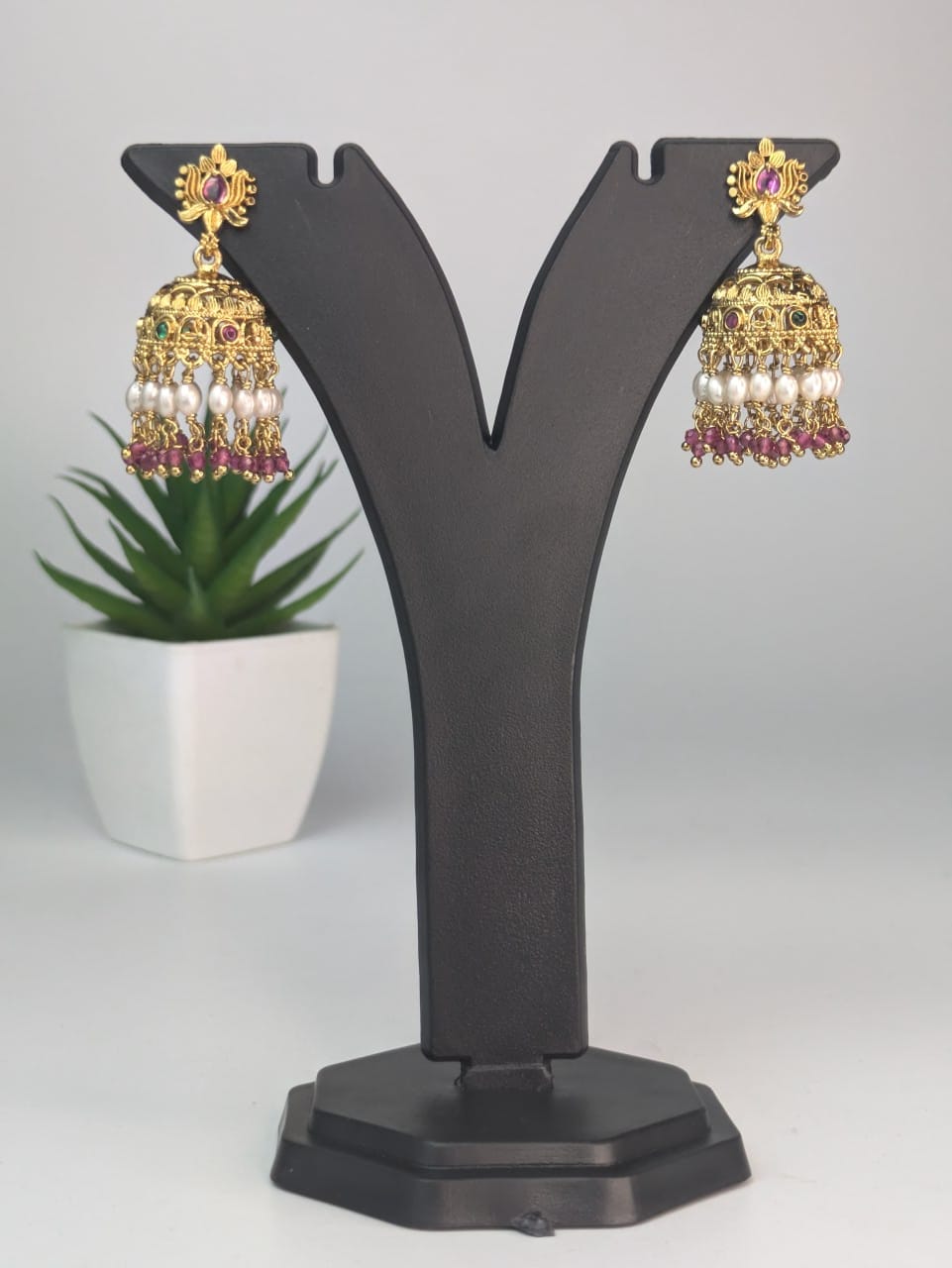Rice Pearl Jhumka